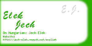 elek jech business card